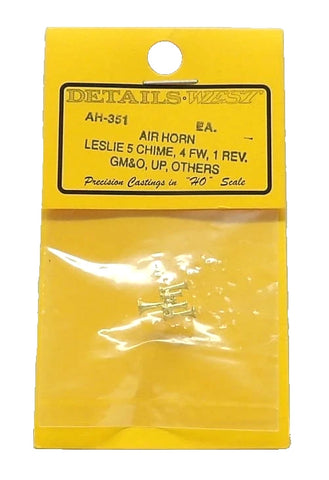 HO Details West AH-351 Brass Leslie Air Horns 5-Chime 4 Forward & 1 Reverse