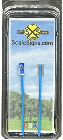 HO Scale ScaleSigns.com 1989c Handicap Parking Only $250 Fine Sign (2) pcs