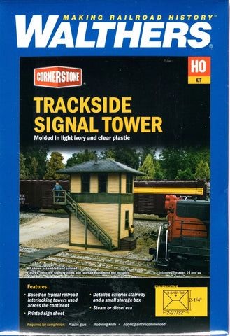 HO Scale Walthers Cornerstone 933-3556 Trackside Signal Tower Building Kit