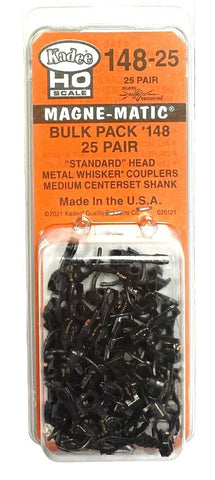 HO Scale Kadee #148-25 Whisker Metal Couplers w/Medium Centerset (25) pr