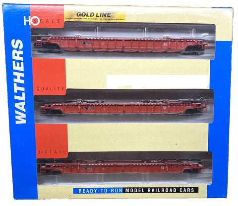 HO Walthers Gold Line 932-3947 Canadian Pacific 53' NSC 3-Unit Well Car Set