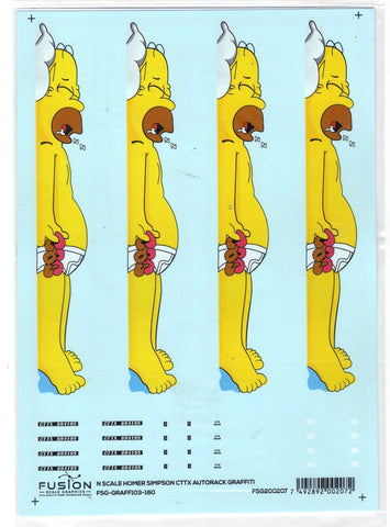 N Scale Fusion Graphics GRAFF103-160 "Homer" CTTX Autorack Graffiti Decal Set