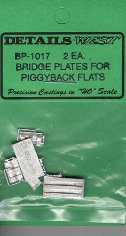 HO Scale Details West BP-1017 Bridge Plates for Piggyback Flats