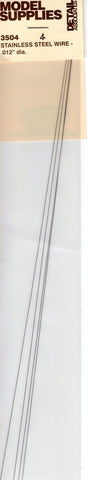 HO Scale Detail Associates 3504 Stainless Steel Wire - .012" Diameter 4 Each
