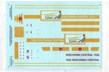 HO Scale Fusion Graphics Wisconsin Central 7525 OLS SD45 Locomotive Decal Set