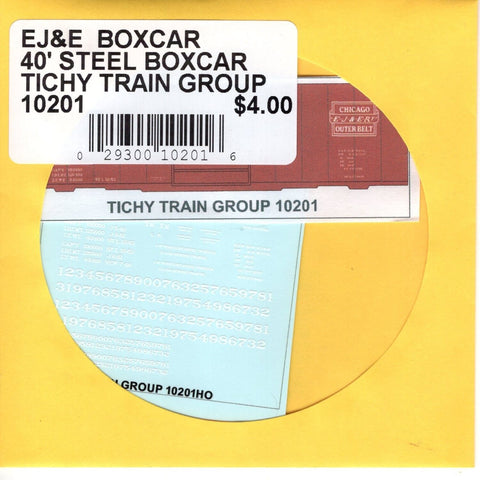HO Scale Tichy Train 10201 EJ&E Elgin, Joliet & Eastern 40' Stl Boxcar Decal Set