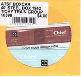 HO Scale Tichy Train 10399 Santa Fe ATSF Boxcar 40' Steel Box 1942 Decal Set