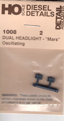 HO Scale Detail Associates 1008 Dual Headlight - "Mars" Oscillating 2 pkg