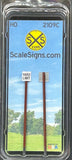 HO Scale ScaleSigns.com 2109c Railroad Yard Limit Sign (2) pcs