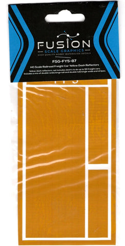 HO Scale Fusion Graphics FY5-87 Freight Car Yellow Consistently Mixed Stripes