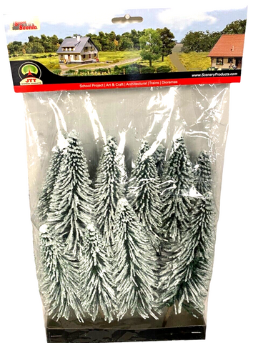 HO Scale JTT Miniature Tree 92008 Snow-Covered Spruce Trees 6-10" Tall pkg (24)