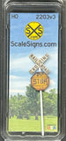 HO Scale ScaleSigns.com 2203v3 Weathered Railroad Crossbuck w/Old Stop Sign