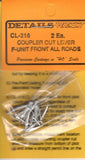HO Scale Details West CL-316 2 Ea. Coupler Cut Lever F-Unit Front All Roads