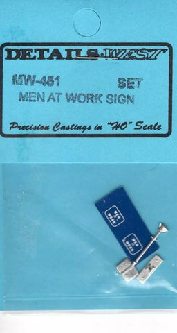HO Scale Details West MW-451 Men at Work Sign