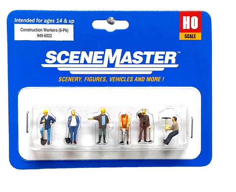 HO Scale Walthers SceneMaster 949-6022 Construction Workers Figure Set #1 (6)pcs
