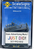 HO Scale ScaleSigns.com 160104 Gray Tri-Post Billboard Kit