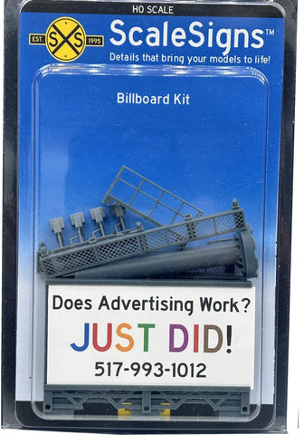HO Scale ScaleSigns.com 160104 Gray Tri-Post Billboard Kit