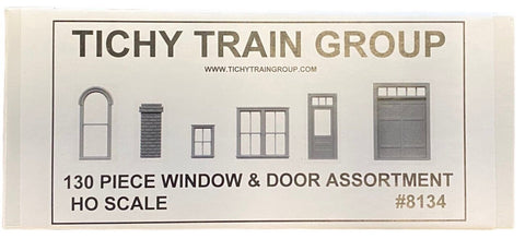 HO Scale Tichy Train Group 8134 Window/Door Assortment II - pkg (130)