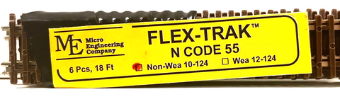 N Scale Micro Engineering 10-124 Code 55 Wood Ties Non-Weathered Flex-Track (6) pcs