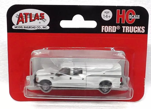 HO ScaleAtlas 35000001 Ford F-350 White Crew-Cab Pickup Truck w/Cap