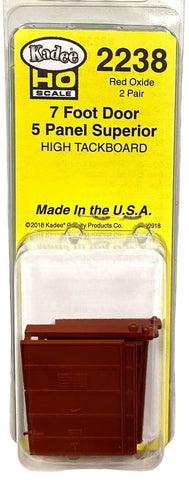 HO Scale Kadee 2238 7' Superior 5 Panel Boxcar Doors High Tack Board Red Oxide