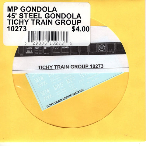 HO Scale Tichy Train 10273 MP Missouri - Illinois 45' Steel Gondola Decal Set