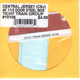 HO Scale Tichy Train 10106 Central Jersey 40' 1-1/2 Door Steel Box Decal Set