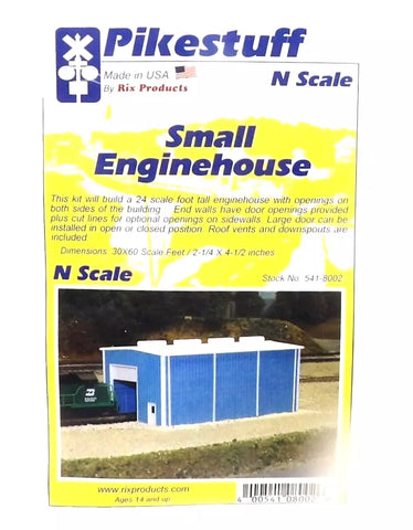 N Scale Pikestuff 541-8002 Blue 30 x 60' Small Engine House Building Kit