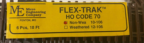 HO Scale Micro Engineering 10-106 Code 70 Wood Ties Non-Weathered Flex-Track (6) pcs