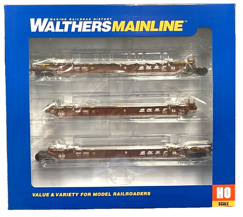 HO Walthers MainLine 910-55804 BNSF 211621 NSC Articulated 3-Unit 53' Well Car