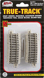 N Scale Atlas True Track 2411 Code 65 11" Radius Half Curve Track pkg (8)