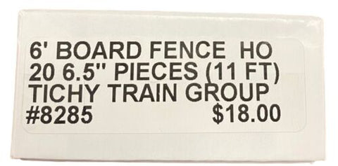 HO Scale Tichy Train Group 8285 Board Fence 6' Scale Tall (20) pcs