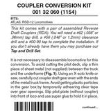 N Scale Micro Trains 132030 Atlas RS11 Pilot Locomotive Coupler Conversion Kit