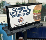HO Scale ScaleSigns.com 160001 Burger King "Careful" #2 Billboard Sign