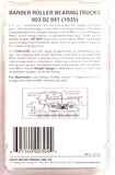 N Scale Micro Trains 302041 Barber Roller Bearing w/Short Couplers (1) Pair