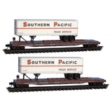 N Scale Micro Trains 983 02 279 Southern Pacific Flat Car w/Trailer 2-Pack #1