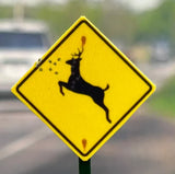 HO Scale ScaleSigns.com 300128cv Deer w/Bullet Holes Assembled Sign (2) pcs