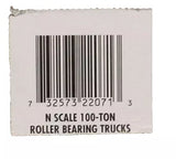 N Scale Atlas 22071 100-Ton Roller Bearing Talgo-Type Freight Trucks (1) pr
