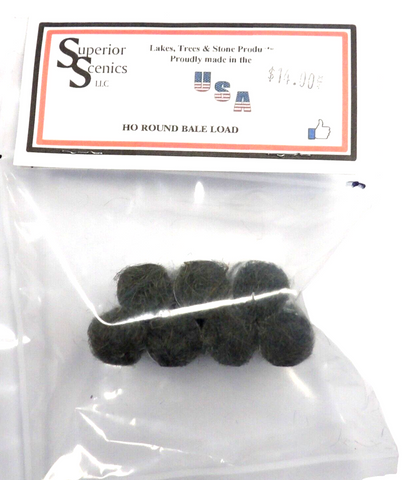 HO Scale Superior Scenics Round Wrapped Bale Load