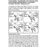 N Scale Micro Trains 342051 Silver Lightweight 4-Wheel Passenger Car Trucks (1)