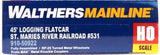 Walthers MainLine 910-50922 St Maries River Railroad 531 45' Logging Flatcar