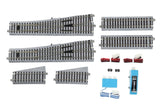 HO Scale Kato Unitrack 3-114 HV4 Powered Crossover Set w/#6 Turnouts