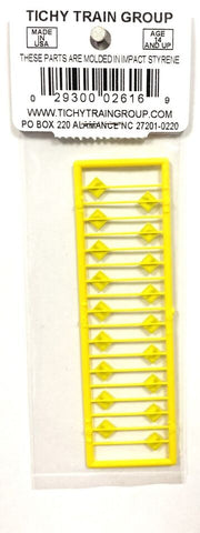 N Scale Tichy Train Group 2616 Yellow Road Path/Curve Warning Signs #1 pkg (18)