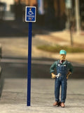 HO Scale ScaleSigns.com 1982c Handicap Parking Only Sign (2) pcs