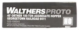 HO Scale Walthers Proto 920-106041 Georgetown Railroad GRR 411 40' Ortner 100-Ton Hopper