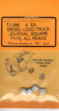 HO Scale Details West TJ-288 4 Each Diesel Loco Truck Journal, Square Type