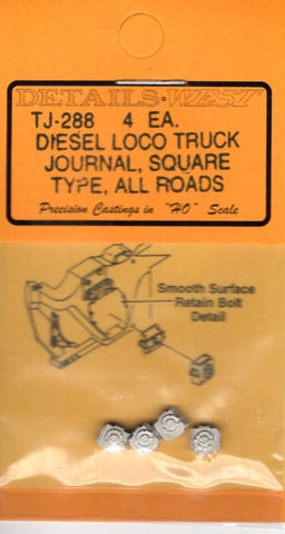 HO Scale Details West TJ-288 4 Each Diesel Loco Truck Journal, Square Type