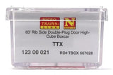 N Scale Micro Trains 12300021 TTX TBOX 667028 60' Double Door High-Cube Boxcar