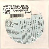 HO Scale Tichy Train 10142 Black Railroad Roman Wreck Train Lettering Decal Set