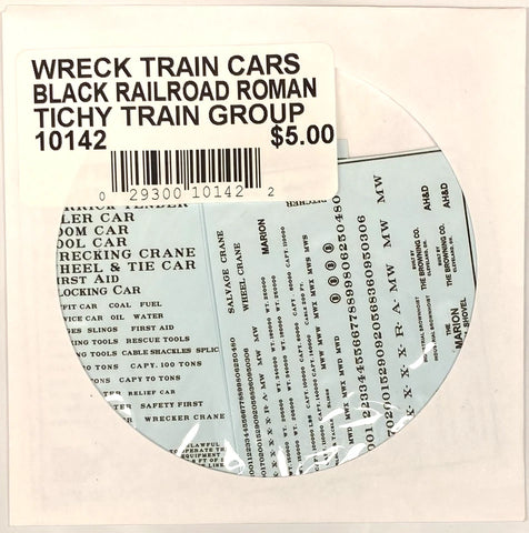 HO Scale Tichy Train 10142 Black Railroad Roman Wreck Train Lettering Decal Set